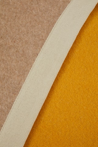 Couverture en laine Nefertiti - Beige et moutarde - 220 x 250 cm