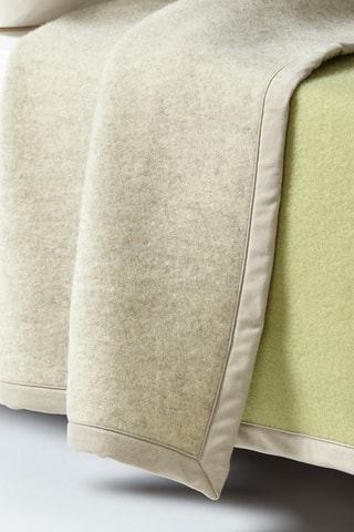 Couverture réversible en laine Thema - Vert clair - 210 x 250 cm