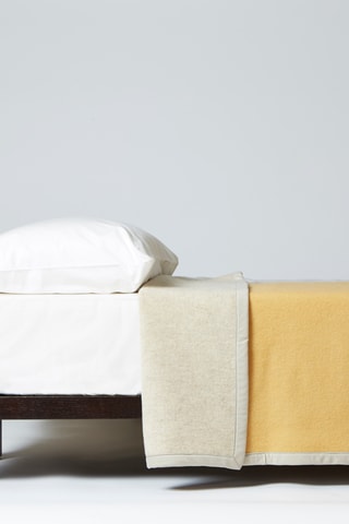 Couverture réversible en laine Thema - Jaune - 210 x 250 cm