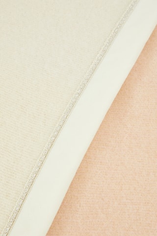 Couverture en laine Provenzale2 - Blanc et rose - 210 x 180 cm