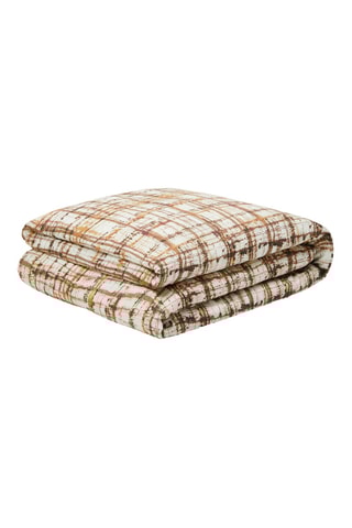 Parure de draps en satin de coton 45 fils/cm² Marais - Marron clair et blanc