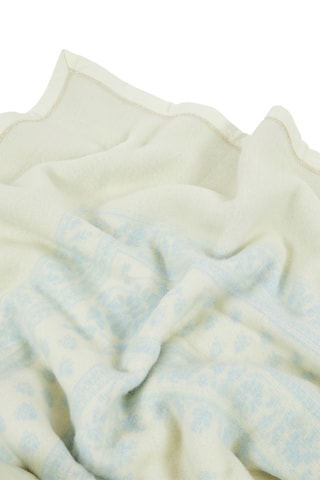 Couverture en laine Provenzale2 - Blanc et ciel - 210 x 250 cm
