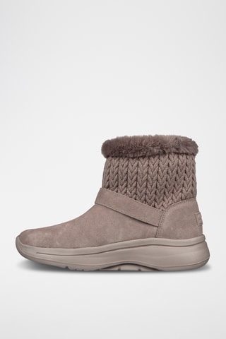 Bottines fourrées en nubuck - Taupe