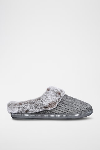 Pantoufles fourrées - Gris
