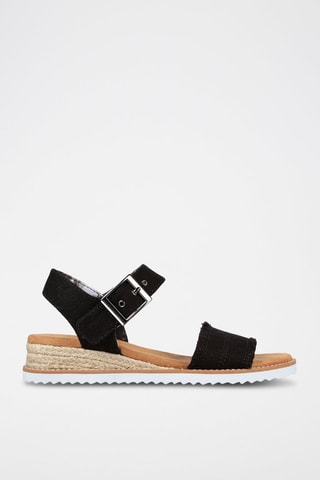 Sandales compensées Desert Kiss -  Adobe Princess - Noir