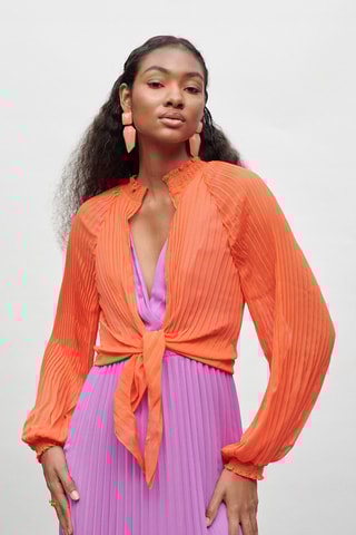 Chemisier noué - Orange