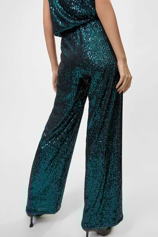 Pantalon taille haute - Bleu