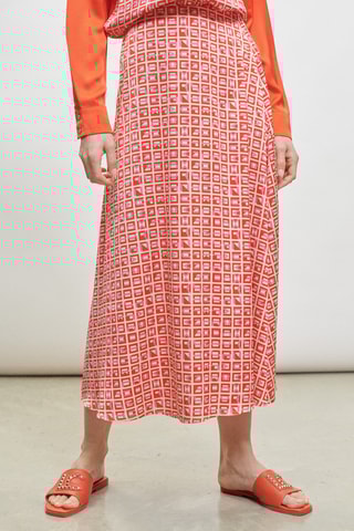 Jupe midi - Rouge et blanc