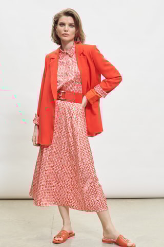 Jupe midi - Rouge et blanc