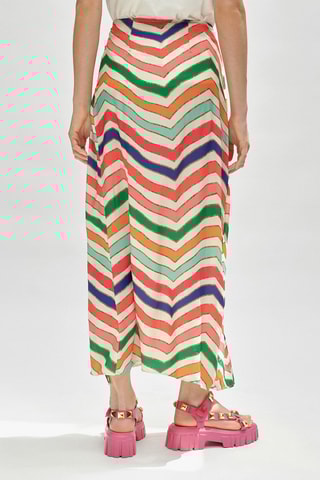 Jupe portefeuille - Vert et rose