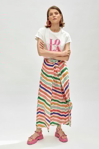 Jupe portefeuille - Vert et rose