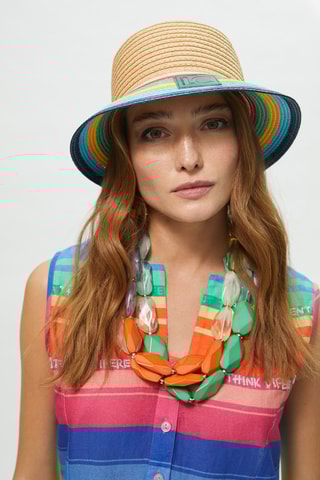 Collier - Orange et mauve