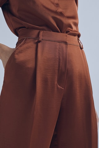 Pantalon wide legs - Marron