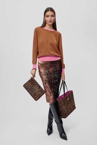 Jupe fourreau - Doré rose