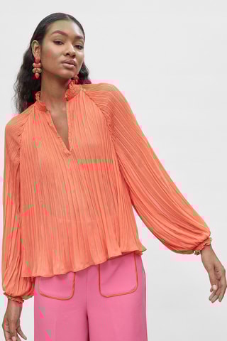 Blouse plissée - Orange