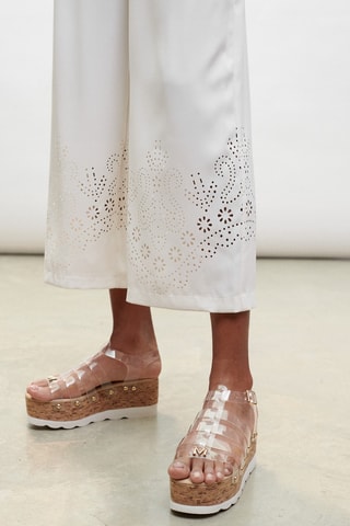 Pantalon palazzo 7/8 - Blanc