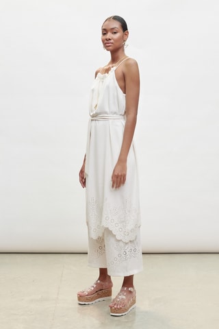 Pantalon palazzo 7/8 - Blanc