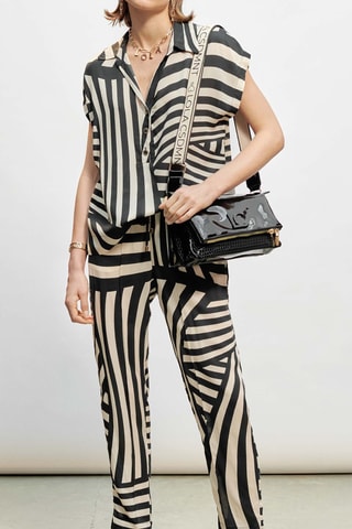 Pantalon - Ecru et marron