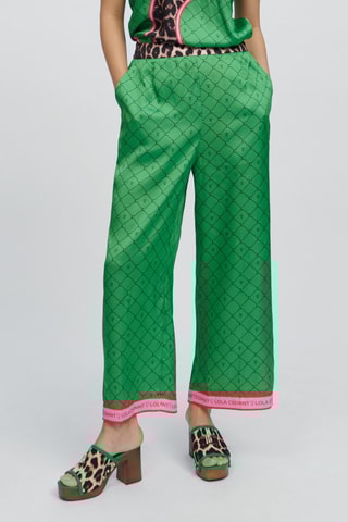 Pantalon wide legs - Vert