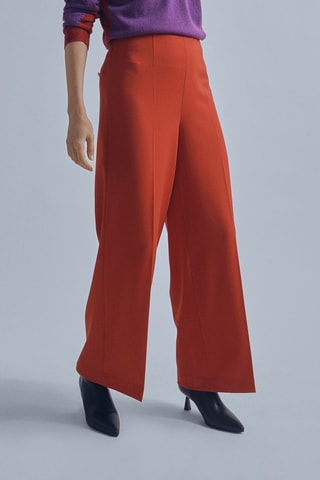 Pantalon palazzo taille haute - Rouge