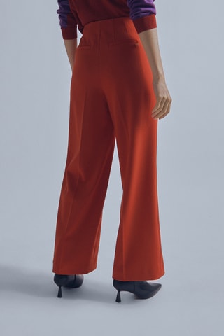 Pantalon palazzo taille haute - Rouge