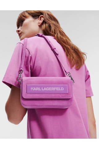 Sac porté épaule en cuir - Mauve