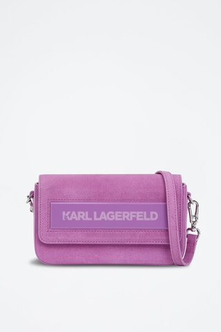 Sac porté épaule en cuir - Mauve