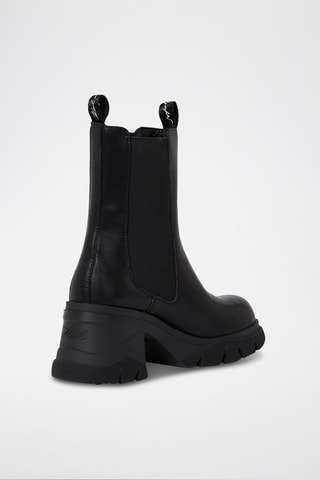 Bottines Chelsea plateformes en cuir - Noir