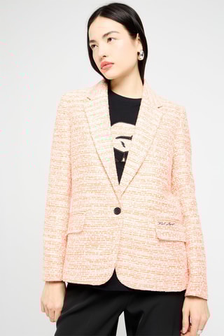 Veste en tweed - Orange et blanc