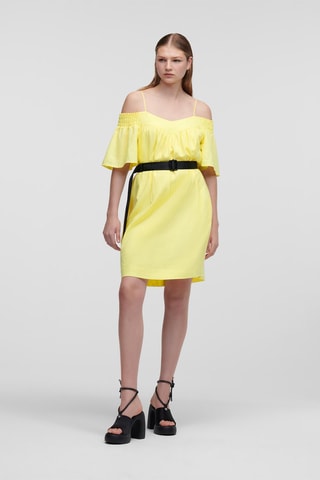 Robe droite en lin - Jaune