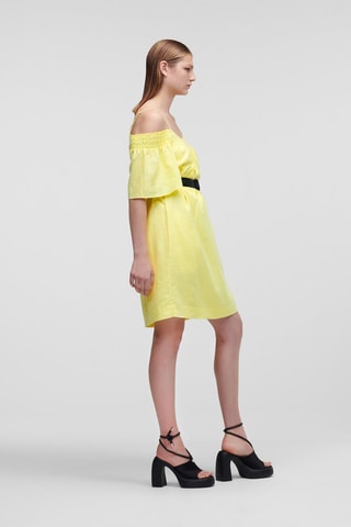 Robe droite en lin - Jaune