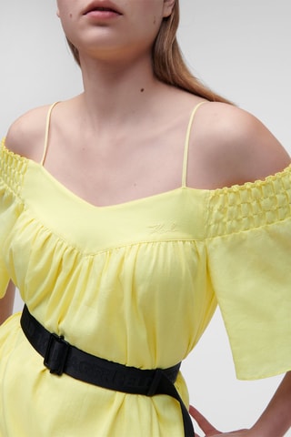 Robe droite en lin - Jaune
