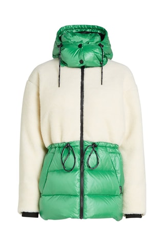 Doudoune bi-matière à capuche - Vert