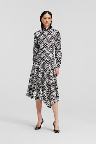 Robe asymétrique en soie - Noir et blanc