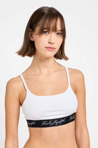 Brassière en coton biologique - Blanc et noir