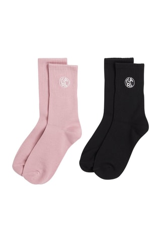 2 paires de chaussettes - Rose et noir