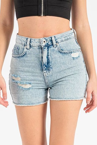 Short droit en coton biologique - Bleu clair