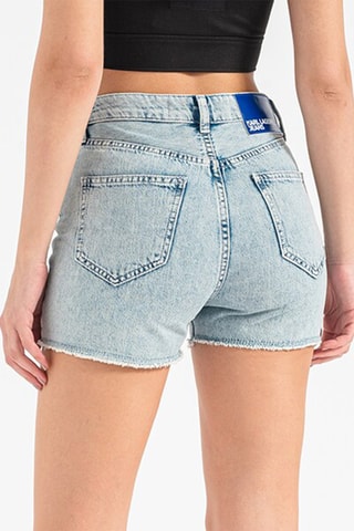 Short droit en coton biologique - Bleu clair