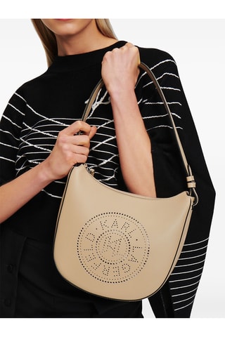 Sac porté épaule en cuir - Beige