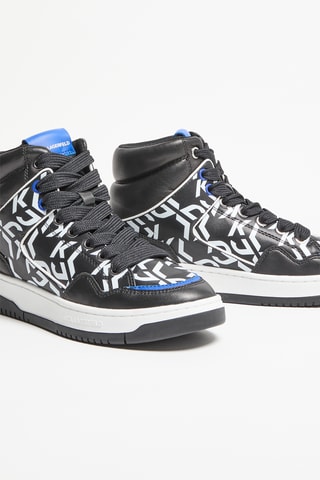 Baskets montantes en cuir - Noir