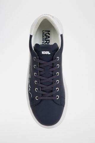 Baskets plateformes en cuir - Bleu marine