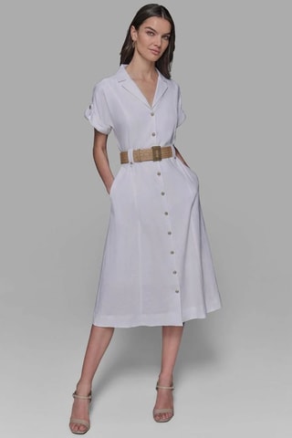 Robe chemise en lin - Blanc