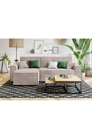 Canapé d'angle réversible convertible Mira - 
Grège