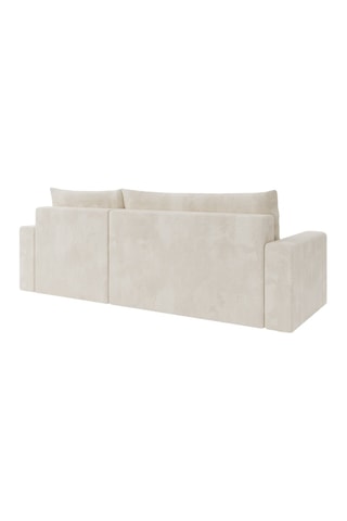 Canapé d'angle réversible convertible Teo - Beige - 4 places - En tissu velours côtelé