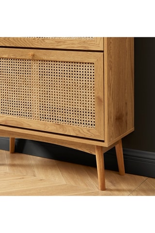 Meuble à chaussures Inès - 
Imitation chêne et naturel