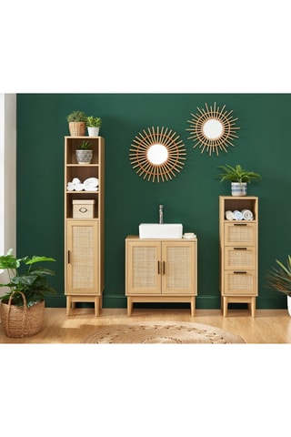 Colonne de salle de bain 1 porte Amana - Imitation bois