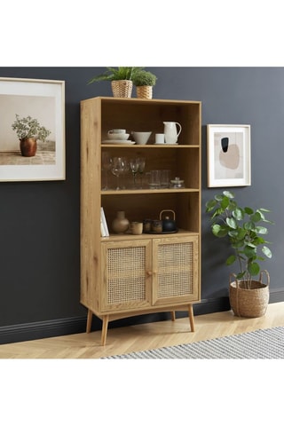 Bibliothèque 2 portes Ines - Imitation chêne - 80 x 171 x 40 cm