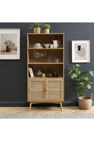 Bibliothèque 2 portes Ines - Imitation chêne - 80 x 171 x 40 cm