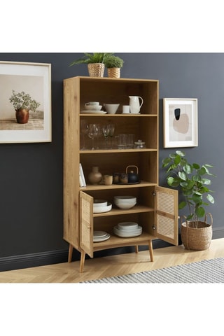 Bibliothèque 2 portes Ines - Imitation chêne - 80 x 171 x 40 cm