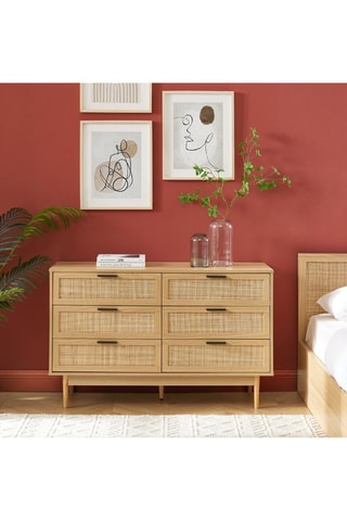 Commode 6 tiroirs Amana - Imitation bois